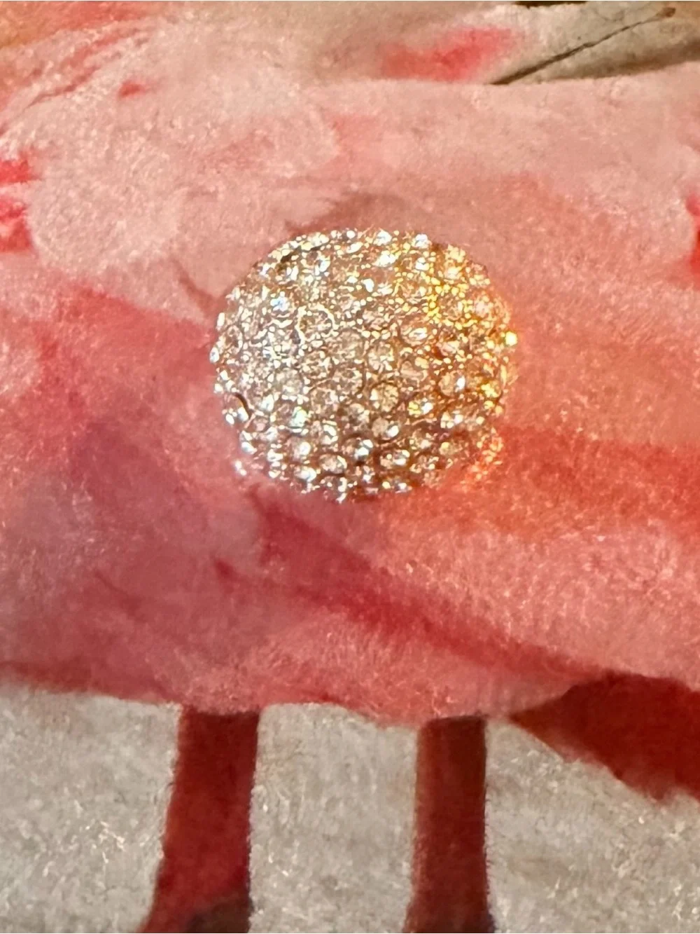 Thalia Sodi Rose Gold Pave Dome Ring with Clear Crystals